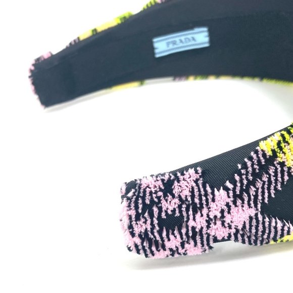 PRADA Prada pile triangle plate hair headband nylon women\'s yellow main image 5